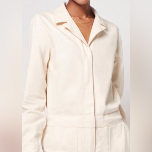 NWT! Faherty Brand Overland Twill Jumpsuit in Natural- Small - Picture 3 of 7